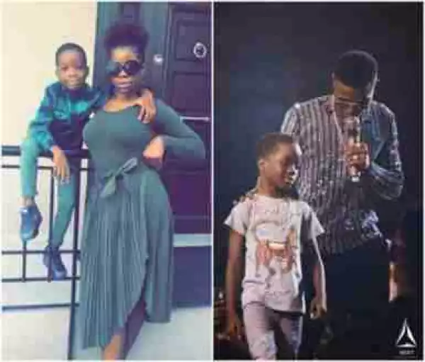 Wizkid’s Baby Mama Reacts To Photo Of Him Bringing Out Their Son On Stage